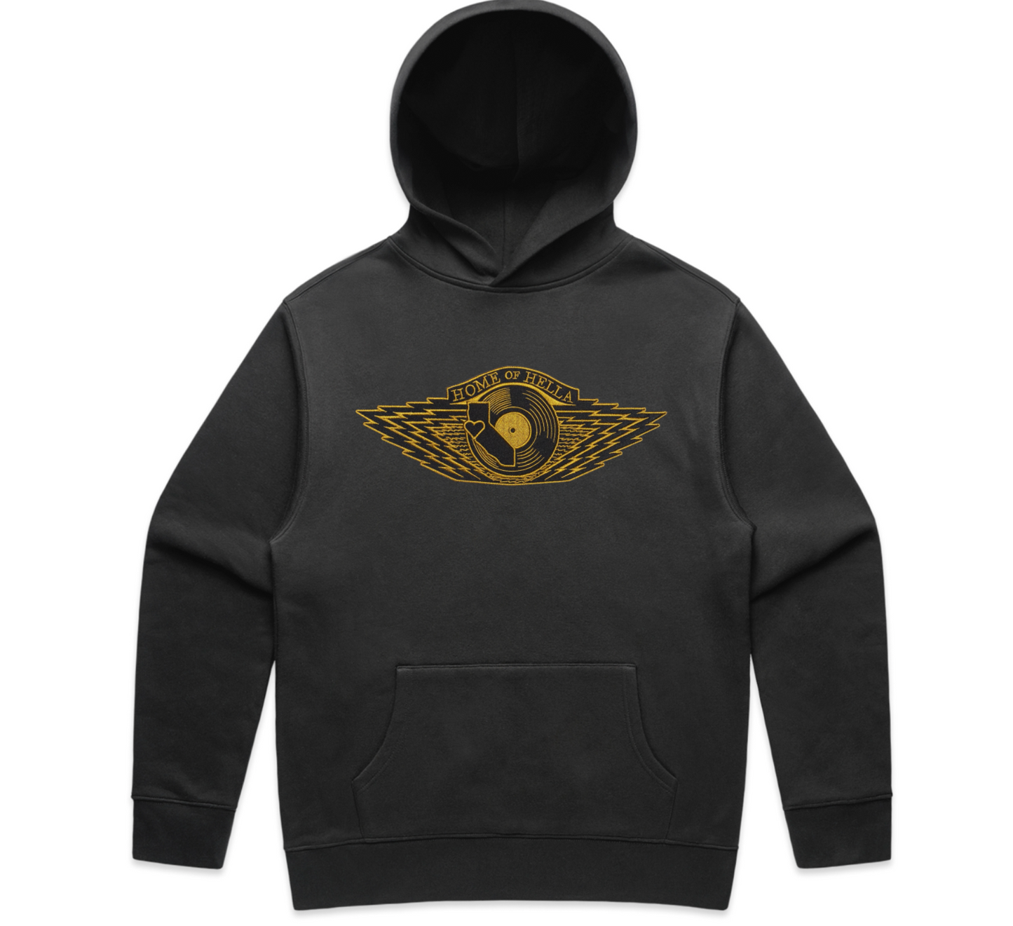 W-RINGS (MUSIC VERSION) Black+Gold Hooded Sweatshirt