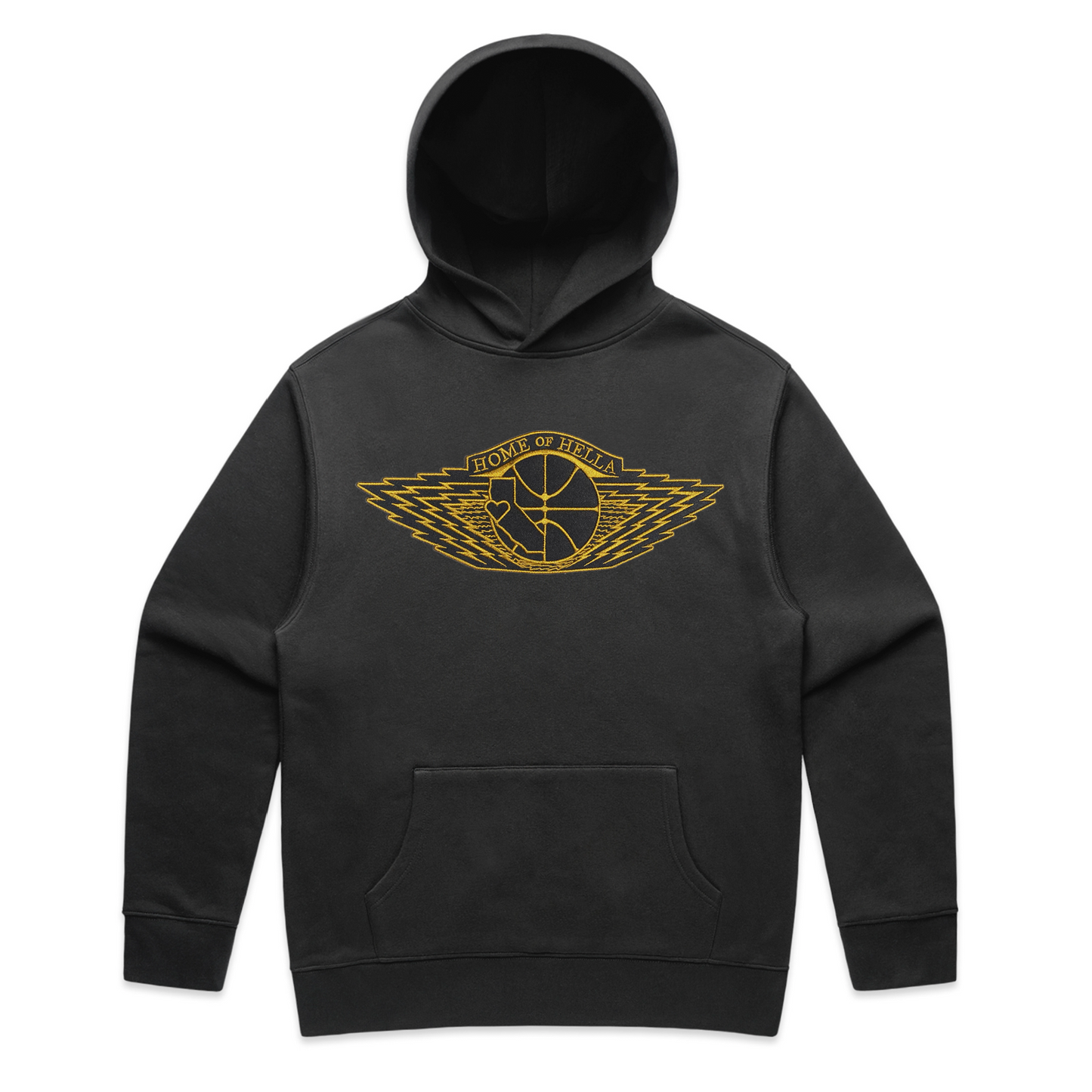 W-RINGS (BASKETBALL VERSION) Black+Gold Hooded Sweatshirt