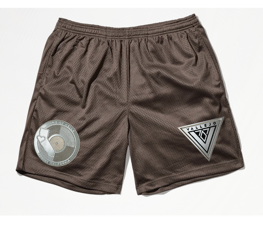 VALLEJO V707 Vacation Shorts Deluxe Edition with Classic Record logo patch (Coffee Brown)