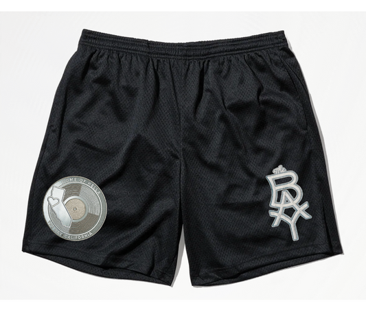 The BAY Heritage Vacation Shorts Deluxe Edition with Classic Record logo patch (Tuxedo Black)